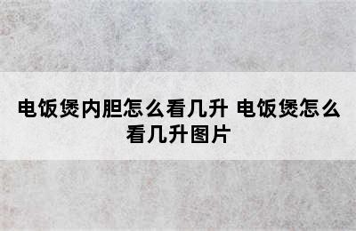 电饭煲内胆怎么看几升 电饭煲怎么看几升图片